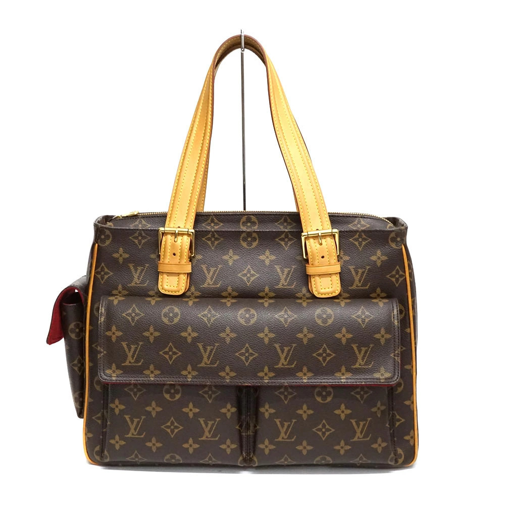 Louis Vuitton Multiplicit Monogram Top Handle Bag Canvas Leather Brown